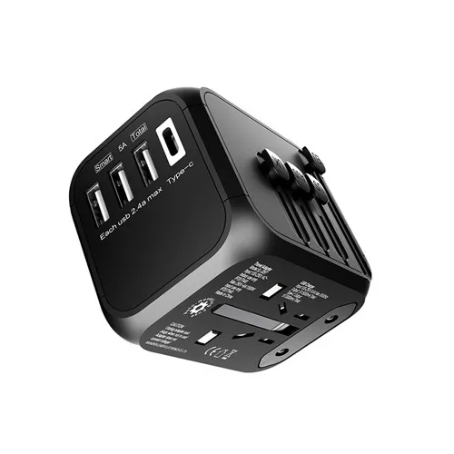 LINGCHEN дорожный адаптер Международный адаптер питания 5A 3 USB 1 type-C порт зарядное устройство AC адаптер питания для ЕС/Великобритании/Австралии/США - Тип штекера: EU US AU UK Charger