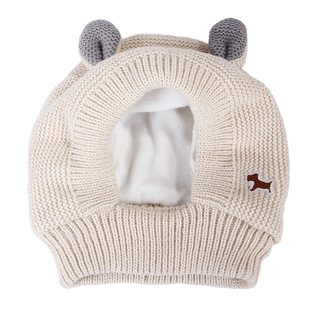 

Beautiful Knitted Dog Hat Winter Warm Dog Headgear For Small Dogs