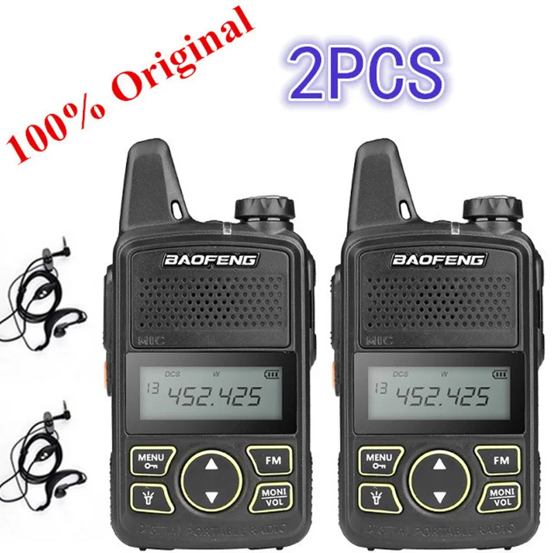 2PCS Baofeng BF-T1 Mini Walkie Talkie UHF Portable Two-way Radio BF T1 Ham Radio Handheld FM Transceiver Kids 5km CB Radio Inter
