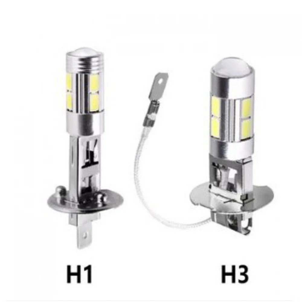

2 шт., светодиодные лампы H3 H1 10SMD 5630 для индикатора вождения