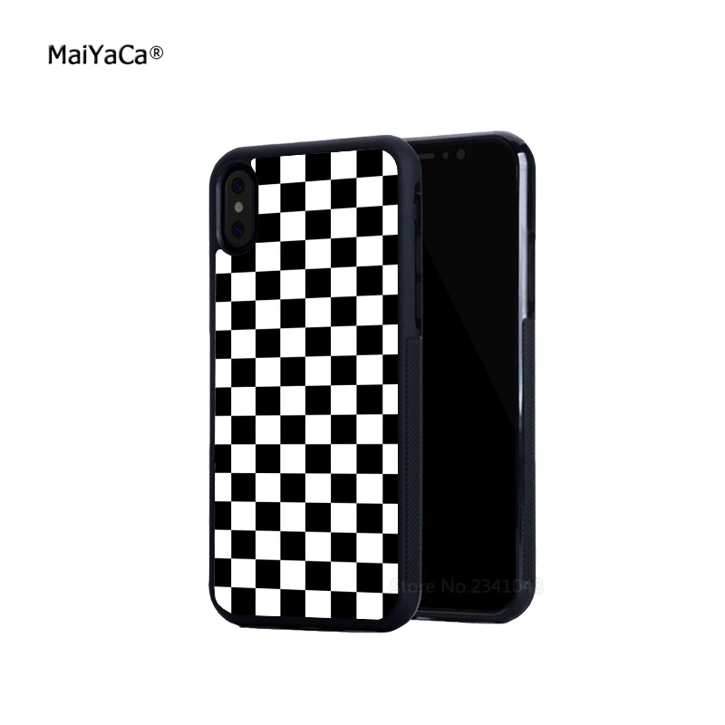 Клетчатые клетчатые Мягкие силиконовые боковые чехлы для телефонов iphone 11 pro max 5s se
