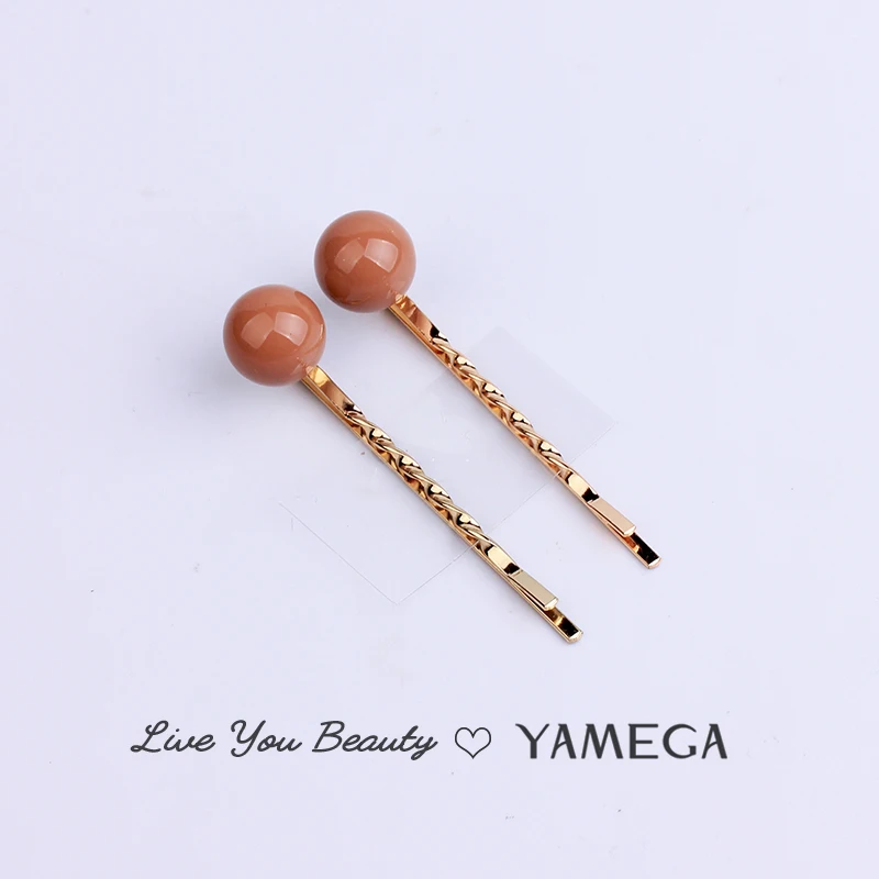 YAMEGA, 2 шт./партия, новинка, корейский жемчуг, заколка для волос, металлические золотистые шпильки для волос, простой головной убор, украшения для волос, аксессуары-заколки для волос для женщин