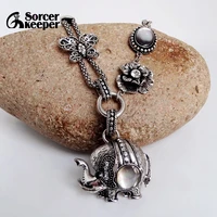 fashion nature sea shell elephant pendant chains necklace jewelry bohemian vintage silvercolor jewelry for women xl012