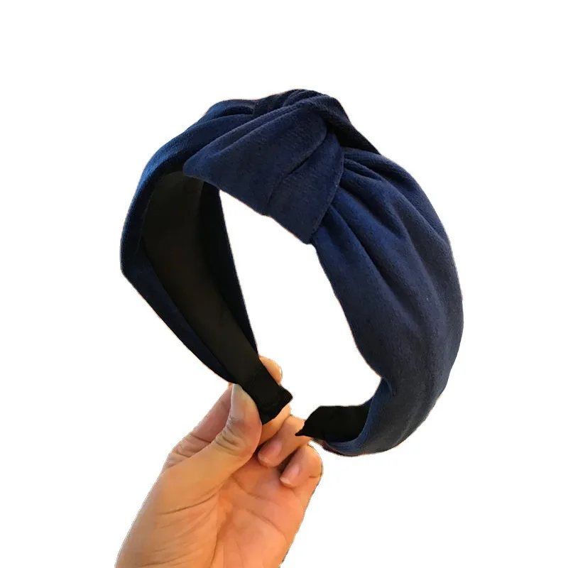 

Winter Autumn Solid Color Knotted Headband For Women Fashion Soft Velvet Hairbands Girls Wide HairBand Hair Hoop Hair Accessory
