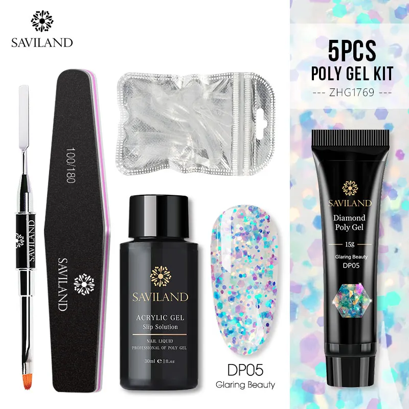 15g Poly Gel Kit Soak off 4 шт./компл. поли набор гелевых УФ Акрил строитель поли-гель, быстро сохнут, дизайн ногтей Pro с длинным натуральных ногтей Жесткий Гель-лак - Цвет: 15g Poly Gel Kit