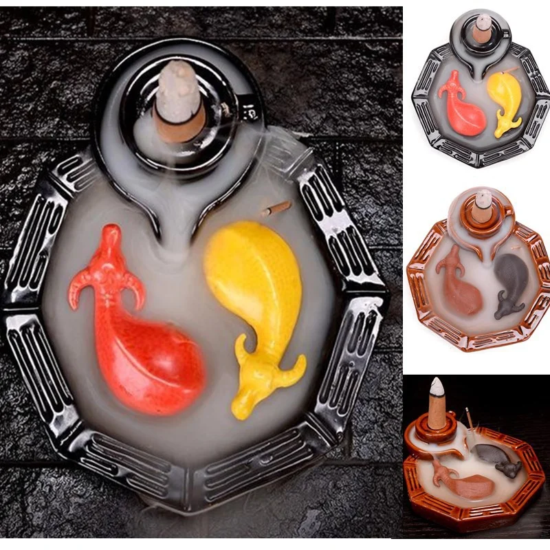 

Backflow Incense Burner Ceramic Creative Ornaments Home Decoration Sandalwood Incense Holder Tea Ceremony