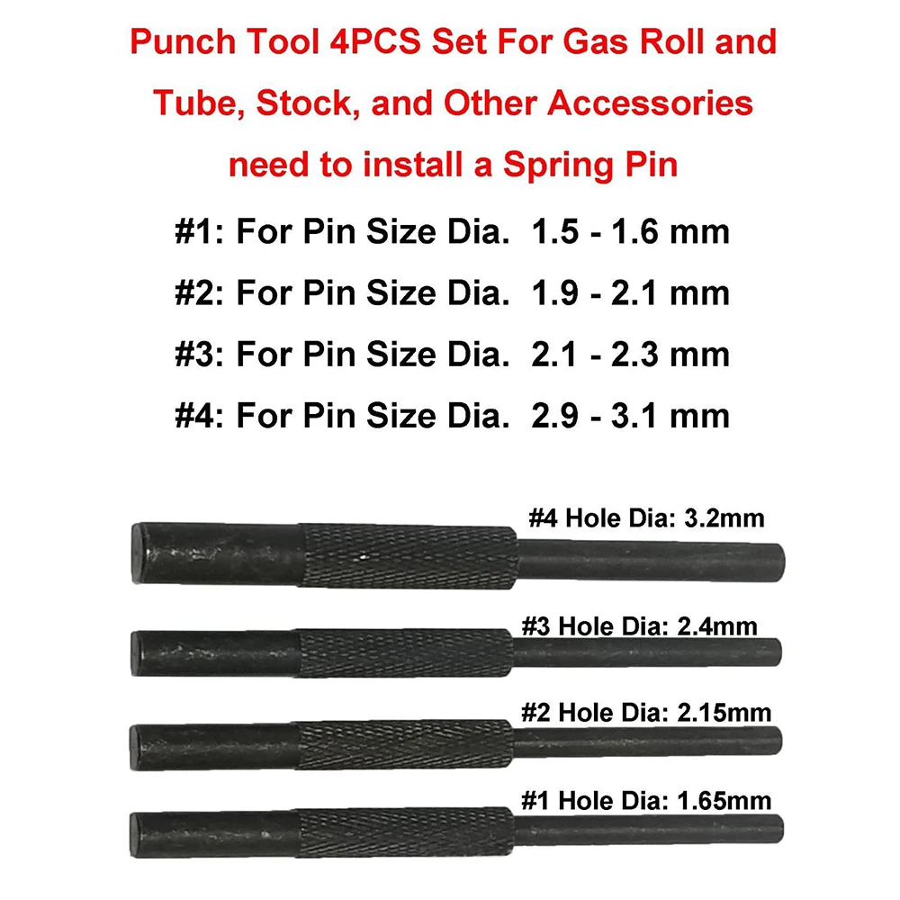 4pcs Steel Roll Pin Starters Set Kit Hollow End Punch Tool Hunting Accessories For Glock AR15 On the waist | Спорт и развлечения