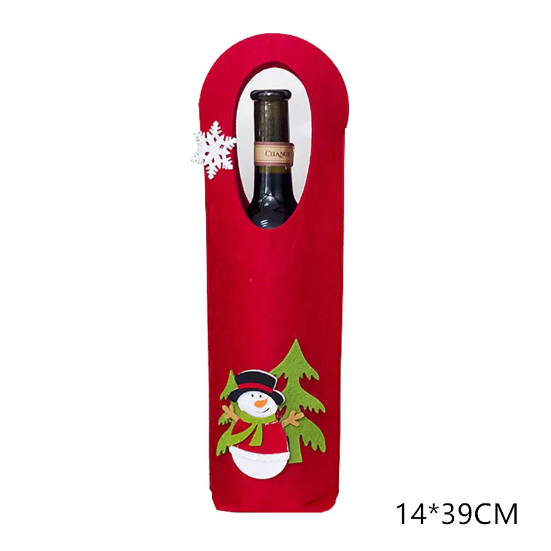 red Год Рождество Санта/Снеговик винная бутылка пылезащитный чехол Noel Natal рождественские украшения для домашнего ужина Декор - Цвет: red