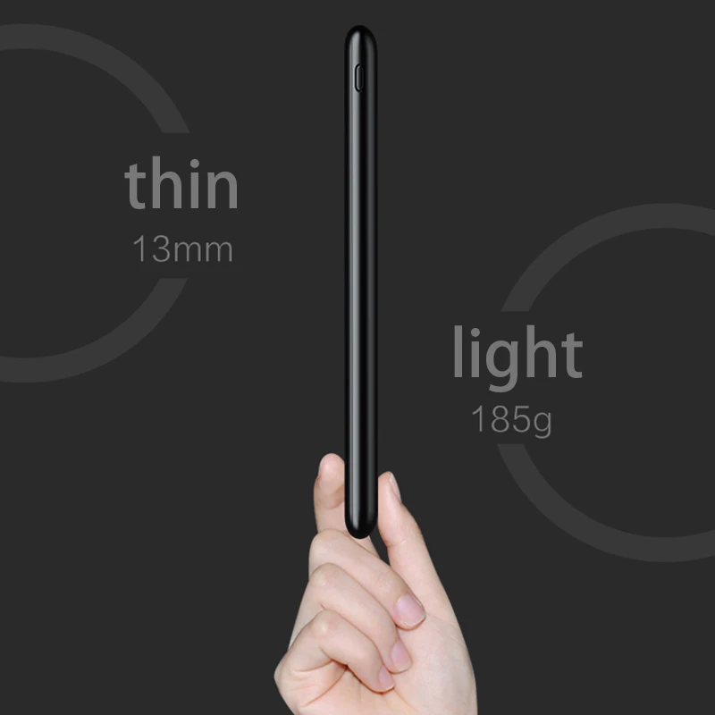 10000 мАч Qi Беспроводное тонкое зарядное устройство для Xiaomi Mi iPhone портативное