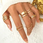 Набор Колец FNIO в стиле хип-хоп золотого и серебряного цветов для женщин и девушек, простые кольца на палец 2022, модные ювелирные украшения для вечеринок