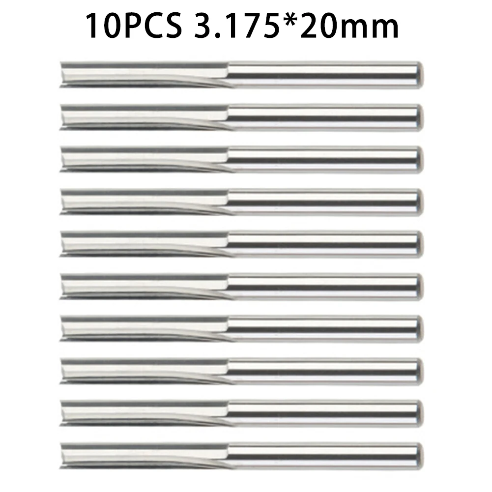 

10PCS Milling Cutter Straight Slot MDF Cutting Woodworking CNC Router Bits Engraving Tool High Quality