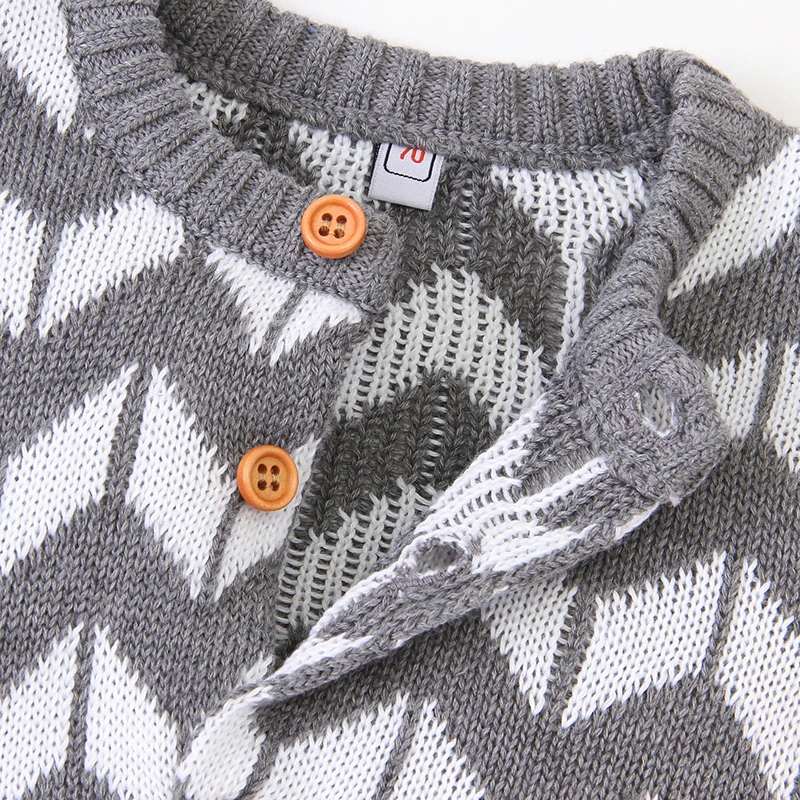 Детский вязаный комбинезон для маленьких девочек и мальчиков Модный детский