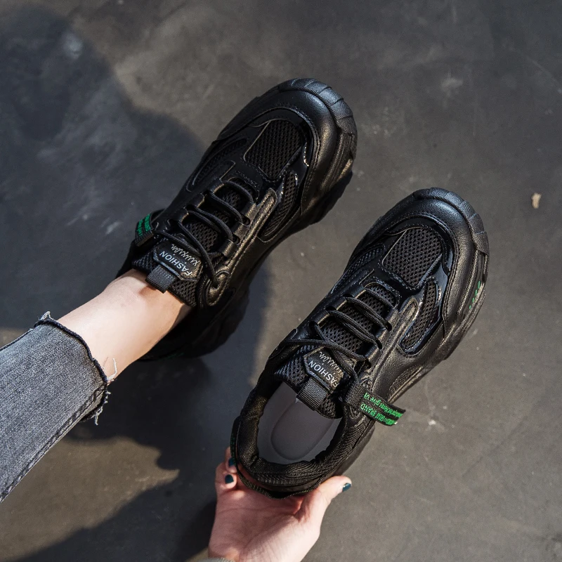 

New 2021 summer dad shoes women's fashion Korean style heightening shoes student sports breathable casual shoes