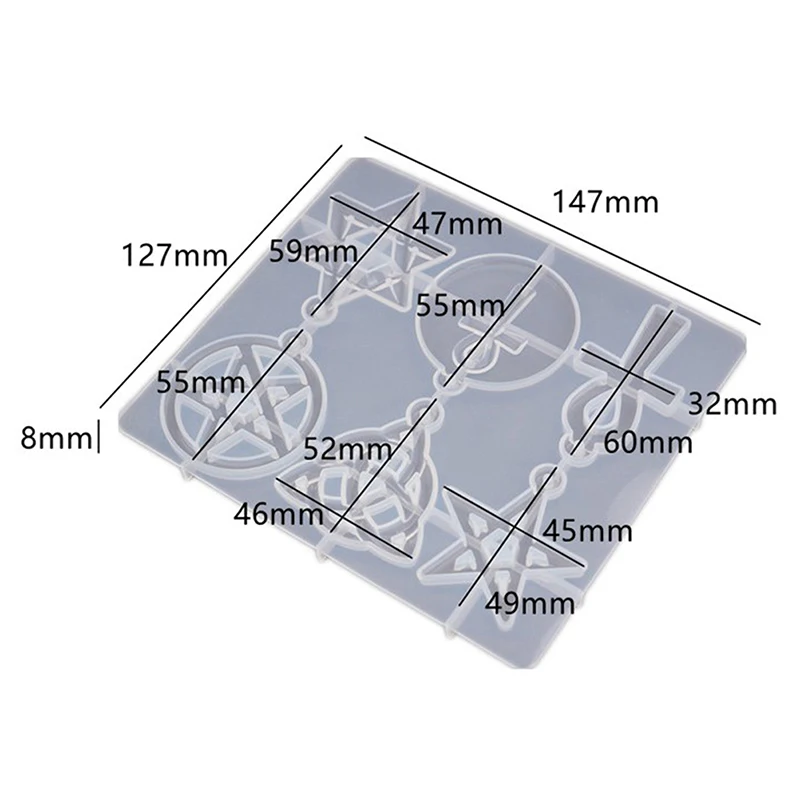 

DIY Pentagram Six-pointed Star Mold Epoxy Resin Molds For Jewelry Transparent Silicone Mould Dried Flower Resin Decorative Craft