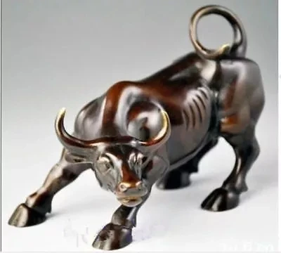 Big Wall Street Bronze Fierce Bull OX Statue /13 cm * / 5.12 inches | Дом и сад