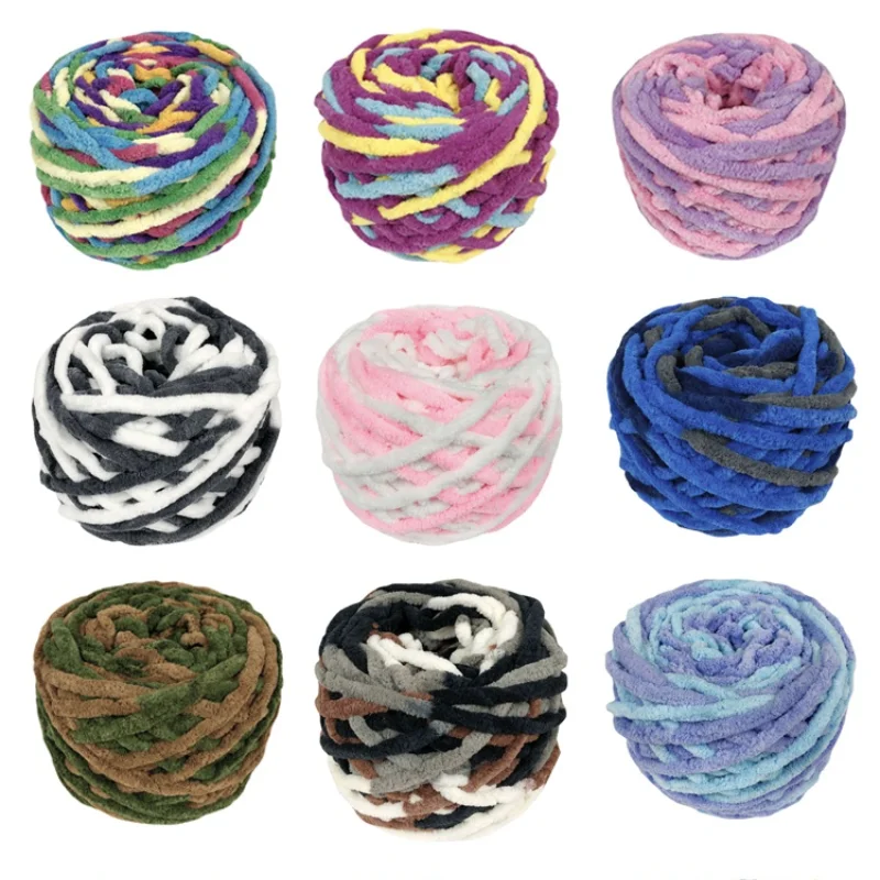 

100g/skein Self Striping Chunky Yarn for Blanket Scarf Crochet Knitted Painterly Craft Yarn 6mm Thick Super Soft Specialty Yarn