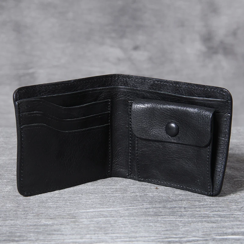 

Original Handmade Genuine Leather Men Women Wallet With Coin Pocket Thin Top Layer Cowhide Short Wallet Card Holder NR106