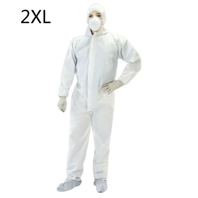 

Plus Size Safety Coverall Isolation Suit Pollution Prevention Breathable Disposable Full Protective Clothing Elastic S ML XL 2XL