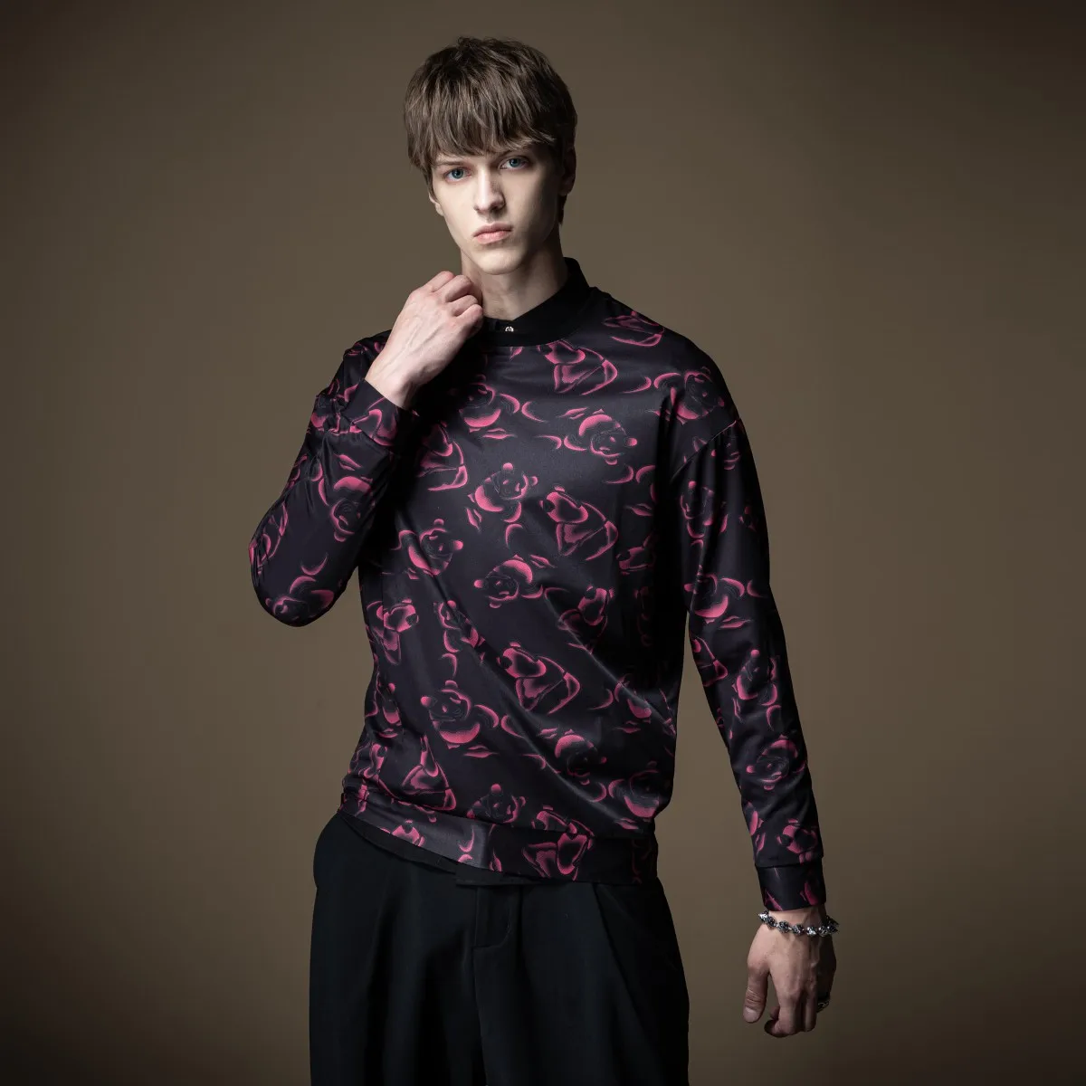 

Pinli 2020 Autumn New O-neck Slim Panda Print Polyester Keep Warm Fashion Street Casual Men Long Sleeve T-shirt Coat B201411194