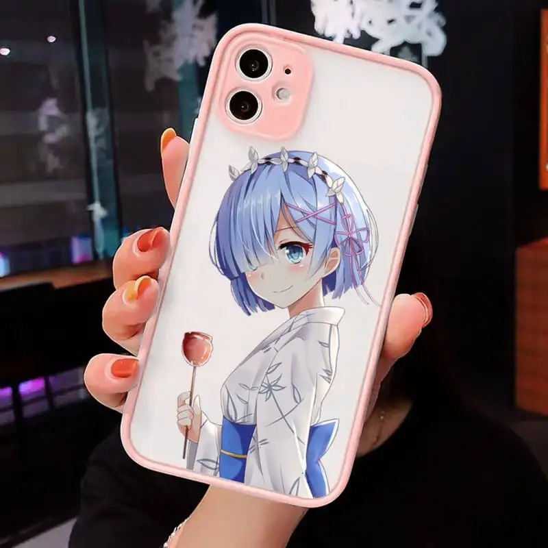

Re Zero Rem Japan anime Phone Case matte transparent For iphone 7 8 11 12 plus mini x xs xr pro max cover