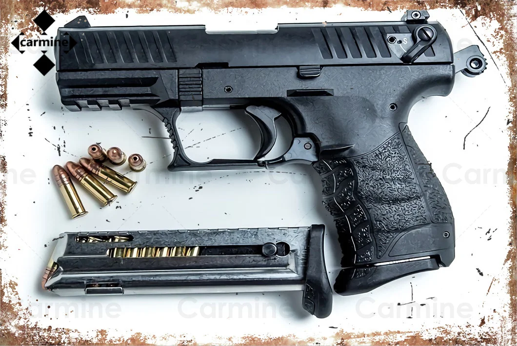 

Wall Sticker 44 Revolver ACW175 Submachine Gun Rifle Carbine Metal Sign Tin Plate Wall Plaque Tin Sticker for Man Cave Bar Decor