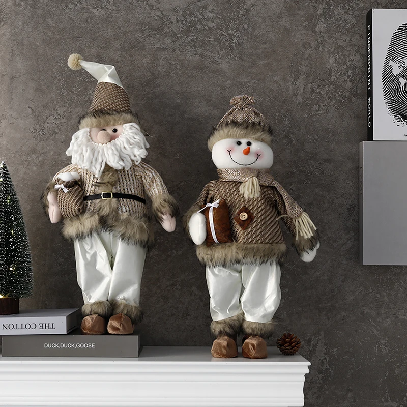 Рождественская плюшевая кукла цвета хаки с Санта-Клаусом снеговиком оленем