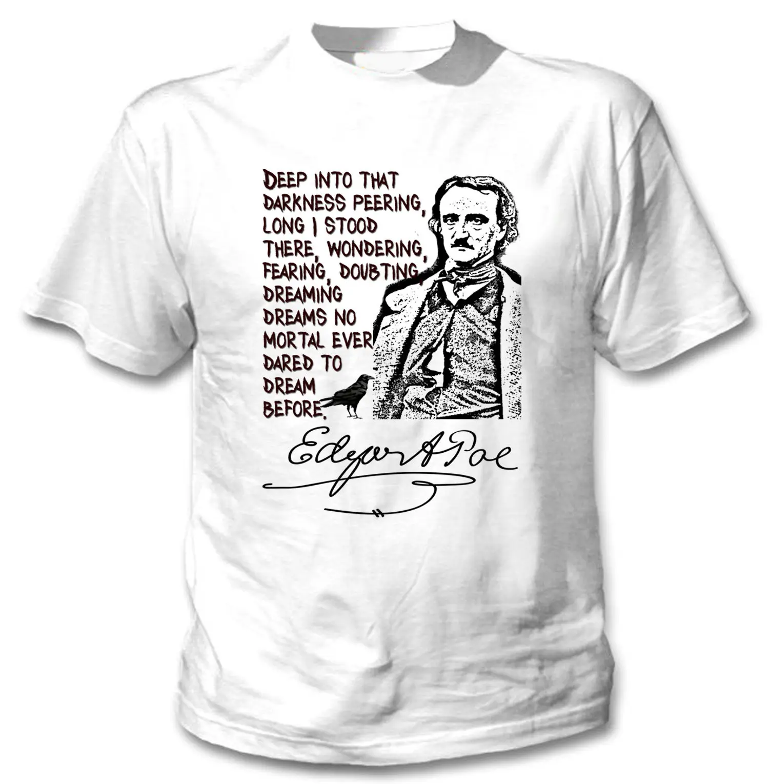 Новая классная футболка Edgar Allan Poe Quote белая хлопковая 2019|Мужские футболки| |