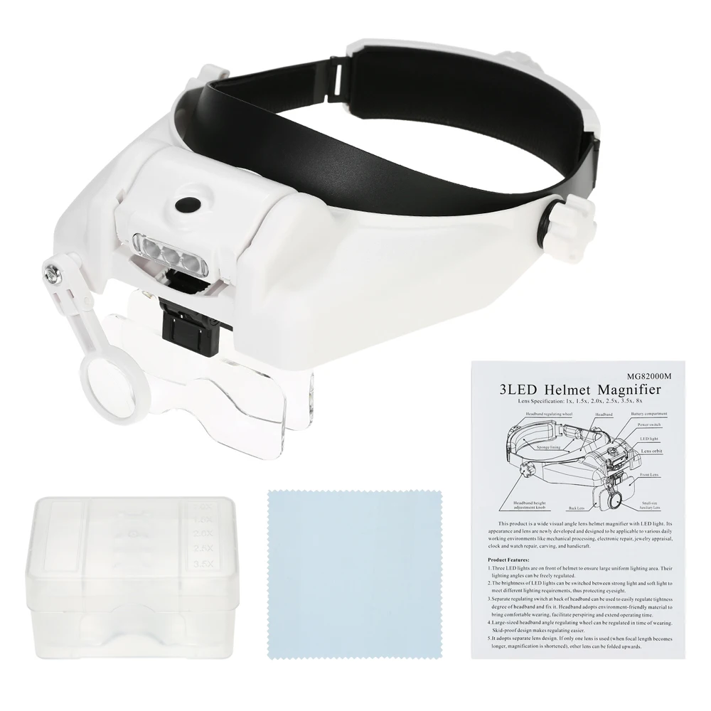 Meterk увеличительное светодиодный с 5 сменными линзами | Инструменты