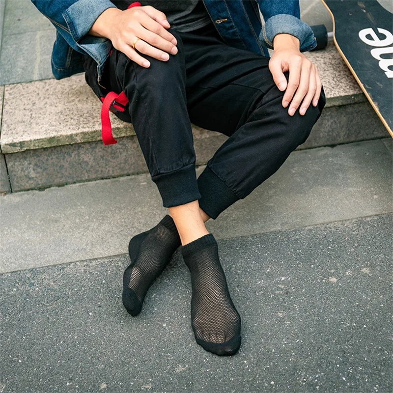 

10Pair Men's Cotton Socks Summer Thin Mesh Comfortable Breathable Deodorant Short Boat Socks Sports Socks compression socks