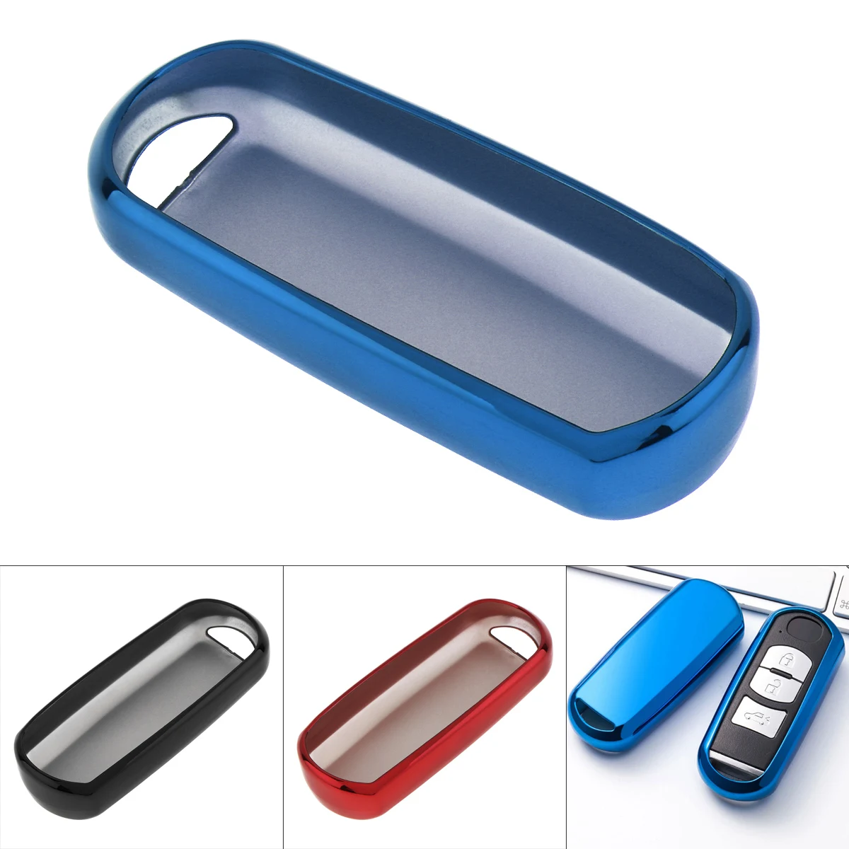 Красный черный синий чехол для ключей автомобиля защитный держатель Замена ТПУ