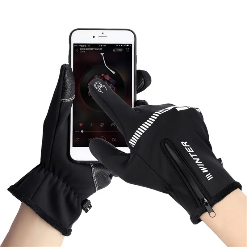 

Мужские и женские зимние перчатки для велоспорта противоскользящие термоперчатки с сенсорным экраном