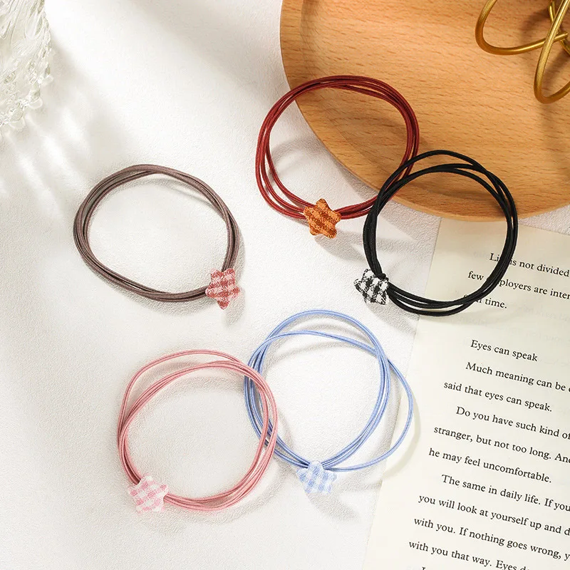 

xiaoboACC 2021Fashion Hair Tie for Women Girls Korean Fashion Five-Pointed Star Hair Rope Free Shipping