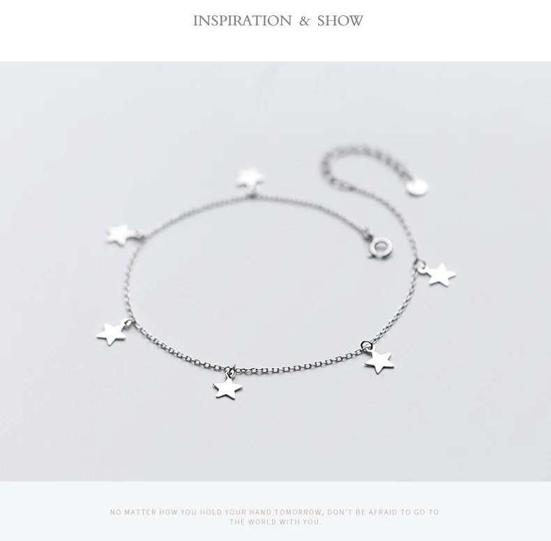 Colusiwei яркая цепь со звездами серебро anklets для женщин 925 стерлингового серебра модные украшения для ног браслет для ног лето
