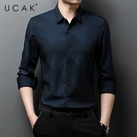 ucak brand autumn classic striped long sleeve shirts men clothing fashion style streetwear casual soft shirt clothes homme u6252