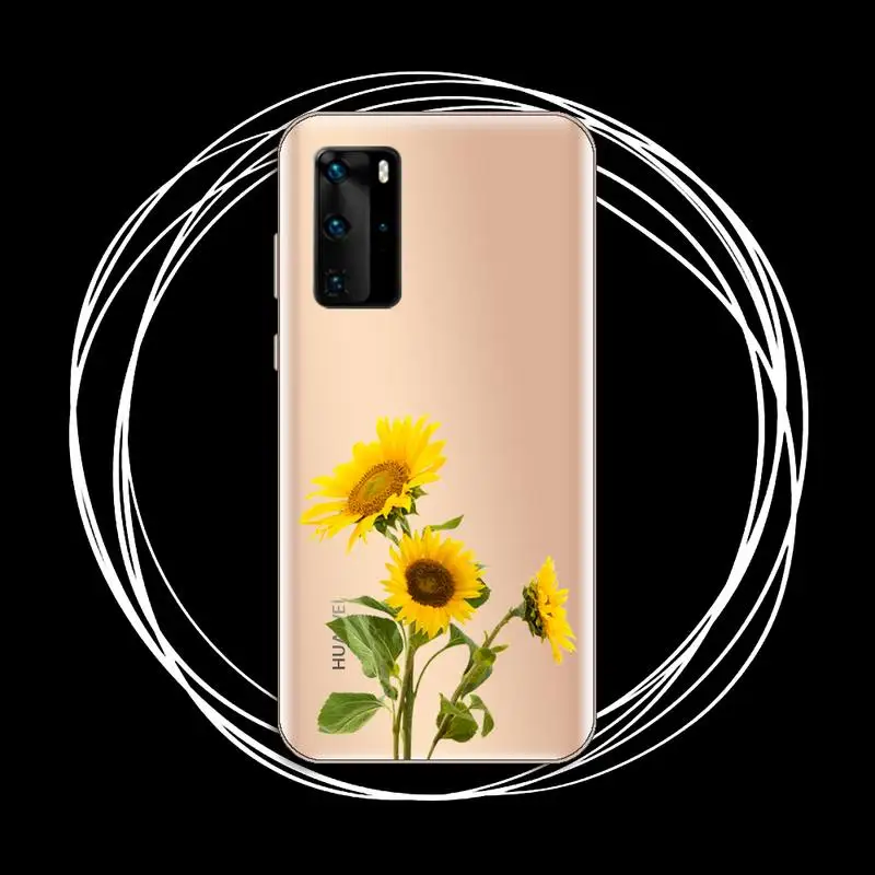 

sunflower Luxury Unique Design Phone Case Transparent for Huawei P honor 8 10i 20 30 40 smart 2019