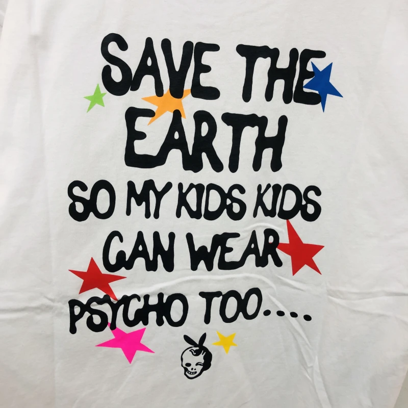 

New Men Travis Scott Cactus Jack Save the earth Smile T Shirts T-Shirt Hip Hop Skateboard Street Cotton T-Shirts Tee Top D83