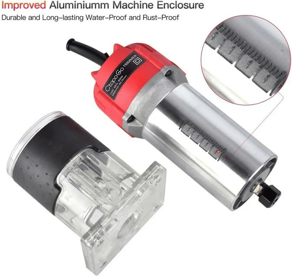 

30000rpm Wood Router Tool Combo Kit Electric Woodworking Machines Power Carpentry Manual Trimmer Tools Without Milling Cutter