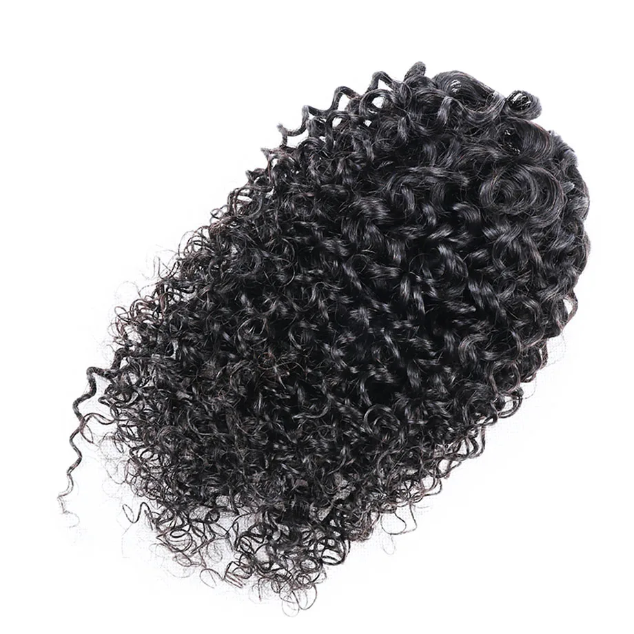 От Kinky Curly Drawstring конский хвост пони человеческих волос Удлинительный зажим