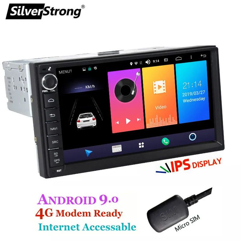 SilverStrong 2Din 4G модем Универсальный 7 дюймов Android9.0 автомобильный Радио DVD для LADA GRANTA 1Din корпус с Android gps навигация