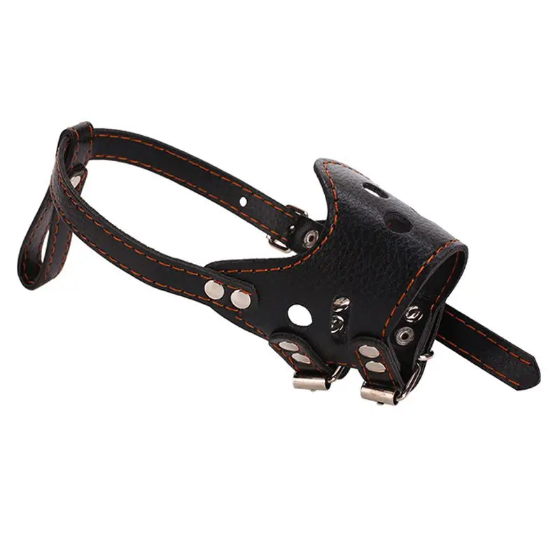 Настраиваемая кожаная намордница для собак раньше жевания маленьких средних и
