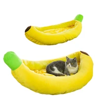 banana cat bed washable pet cat dog house creative plush bed small medium large teddy british short cats dogs products for pets