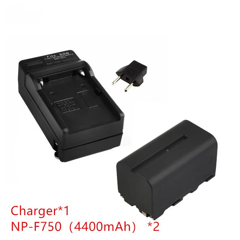 2 шт. 4400 мА/ч, NP-F770 NP-F750 NP F770 np f750 NPF770 750 батареи+ Зарядное устройство для sony NP-F550 NP-F770 NP-F750 F960 F970