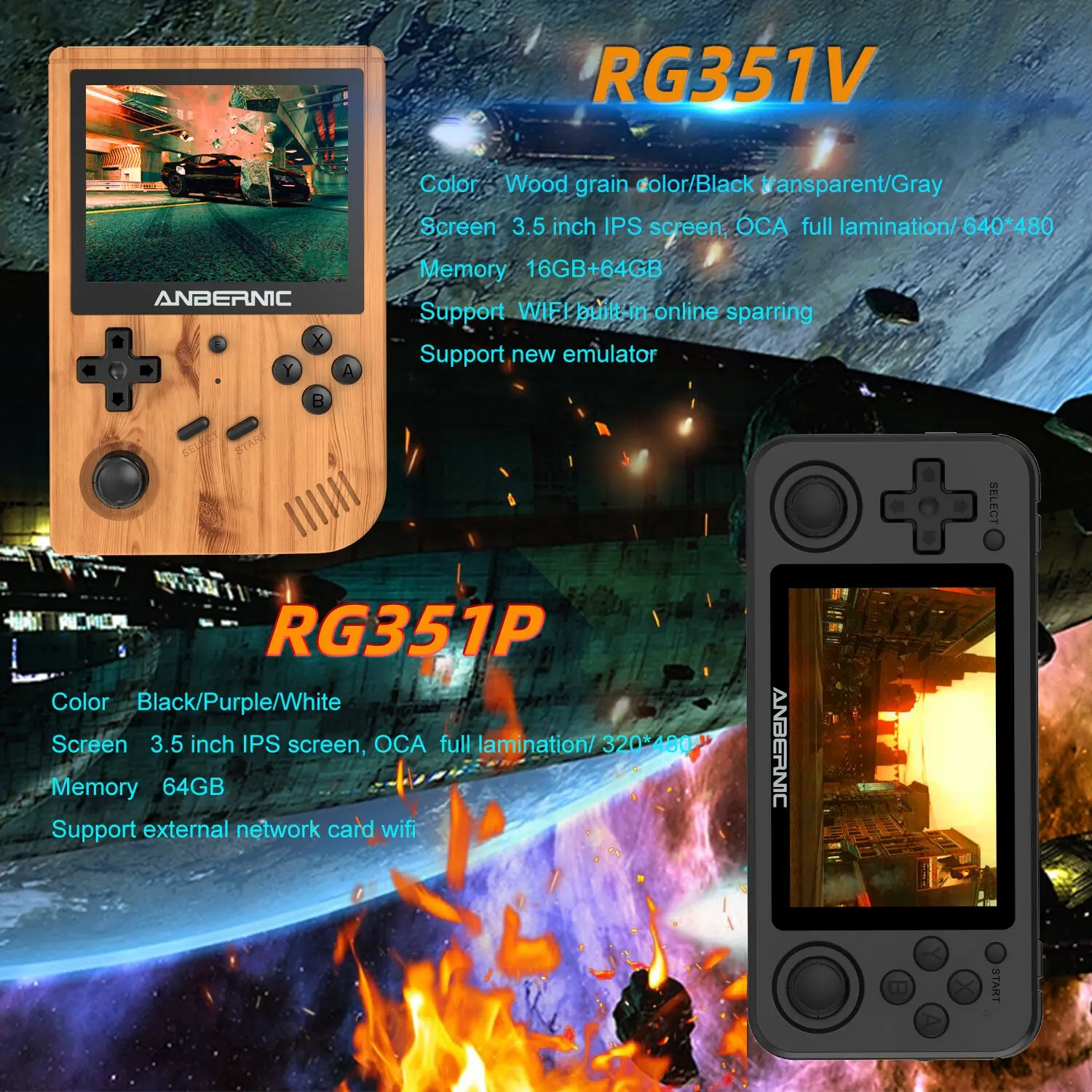 

New ANBERNIC RG351V RG351M Retro Games -Open source system 3.5 inch ips