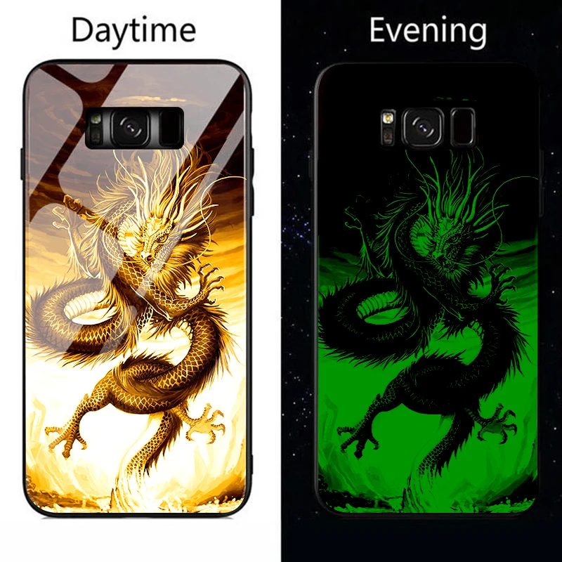 Светящийся стеклянный чехол s для samsung Galaxy S9 S9 plus Противоударная задняя крышка для samsung Galaxy S8 S8 Plus чехол из закаленного стекла для телефона