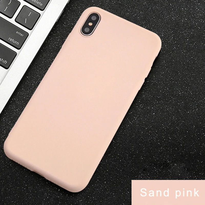 Sand-pink Роскошный тонкий мягкий официальный силиконовый чехол для iphone 7 8 6S 6 Plus X XS 11 Pro Чехол для MAX XR для Apple iphone X 10 чехол Coque - Цвет: Sand-pink