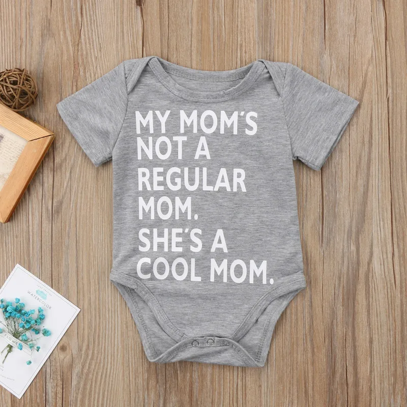 

Newborn Infant Baby Girls Boys Bodysuits Letter Printed Short Sleeve Summer Baby's Bodysuits Tops Playsuit Jumpsuit Outfit 0-18M