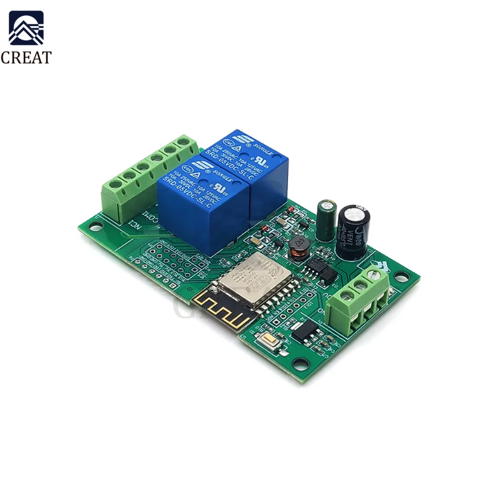 Двухканальная Wi-Fi реле ESP8266 модуль 2/4/110 В плата контроллера с переключателем