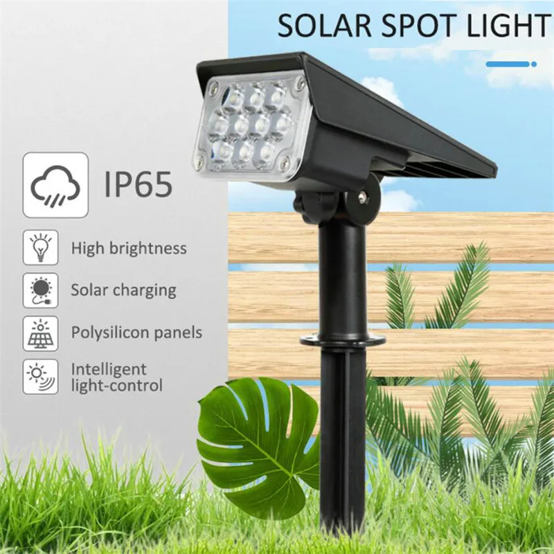 

Solar Landscape Spotlights Waterproof Solar Powered Wall Lights Outdoor Lights for Yard Garden Driveway Porch Walkway Pool Patio