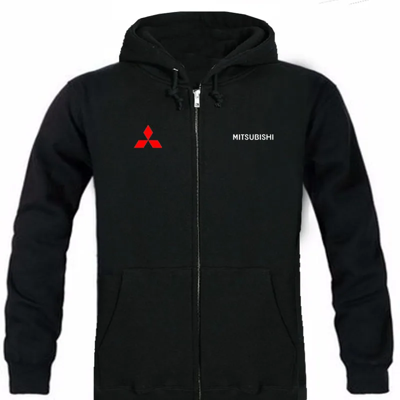 

Autumn Mitsubishi logo brand male long sleeve solid hoodie zipper sweatshirts hoodie