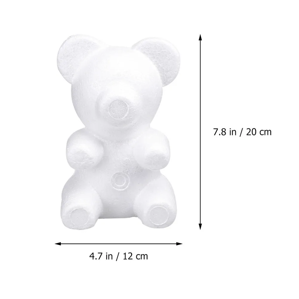 

3pcs 20cm DIY Seat Bear Model Polystyrene Styrofoam Foam Ball Rose Bear Embryo Model White Craft Balls Modelling Styrofoam Bear